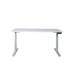Ergonomisch elektrisch zit-sta bureau met wit tafelblad en grijs metalen frame. - Elektrisch Zit-Sta Bureau OFI DYNAMO – NPR 1813 & Ergonomisch - Office Furniture Interior