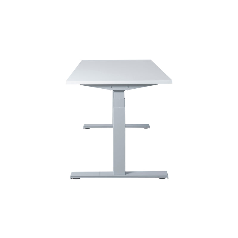 Ergonomisch elektrisch zit-sta bureau met wit blad en zwarte poten, strak design. - Elektrisch Zit-Sta Bureau OFI DYNAMO – NPR 1813 & Ergonomisch - Office Furniture Interior