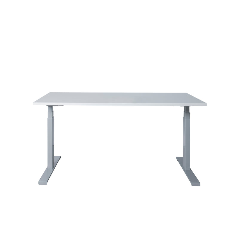 Ergonomisch elektrisch zit-sta bureau met wit tafelblad en zwarte poten, minimalistisch design. - Elektrisch Zit-Sta Bureau OFI DYNAMO – NPR 1813 & Ergonomisch - Office Furniture Interior