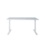 Ergonomisch elektrisch zit-sta bureau met wit blad en wit onderstel, modern design. - Elektrisch Zit-Sta Bureau OFI DYNAMO – NPR 1813 & Ergonomisch - Office Furniture Interior