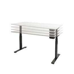 Ergonomisch elektrisch zit-sta bureau met wit blad en zwart frame, verstelbaar in hoogte. - Elektrisch Zit-Sta Bureau OFI DYNAMO – NPR 1813 & Ergonomisch - Office Furniture Interior