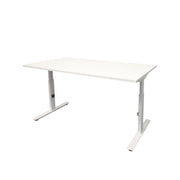 Ergonomisch verstelbaar bureau met wit blad en wit frame, strak en modern design. - Verstelbaar Bureau OFI CORE – Ergonomisch - Office Furniture Interior