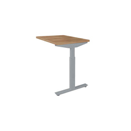 Ergonomisch verlengstuk voor bureau met licht eiken blad en grijs metalen onderstel. - Verlengstuk voor OFI Bureaus OFI CONNECT - Modulaire Uitbreiding - Office Furniture Interior
