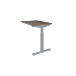Ergonomisch verstelbaar bureauverlengstuk met grijs metalen frame en donkerhouten blad. - Verlengstuk voor OFI Bureaus OFI CONNECT - Modulaire Uitbreiding - Office Furniture Interior
