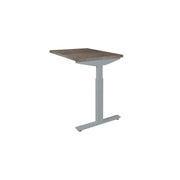Ergonomisch verstelbaar bureauverlengstuk met grijs metalen frame en donkerhouten blad. - Verlengstuk voor OFI Bureaus OFI CONNECT - Modulaire Uitbreiding - Office Furniture Interior