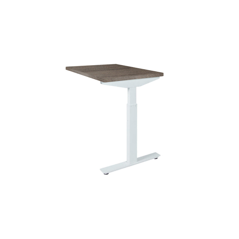 Ergonomisch verlengstuk voor bureau met wit metalen frame en donkerhouten blad. - Verlengstuk voor OFI Bureaus OFI CONNECT - Modulaire Uitbreiding - Office Furniture Interior