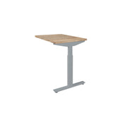 Modulair ergonomisch bureautafel verlengstuk met licht houtkleurig blad en grijs metalen frame. - Verlengstuk voor OFI Bureaus OFI CONNECT - Modulaire Uitbreiding - Office Furniture Interior
