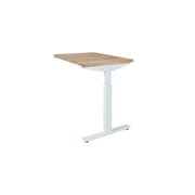 Ergonomisch wit verstelbaar bureaublad met lichte eikenhouten afwerking en metalen frame. - Verlengstuk voor OFI Bureaus OFI CONNECT - Modulaire Uitbreiding - Office Furniture Interior