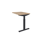 Ergonomisch zwart frame tafelverlengstuk met houten tafelblad in lichte houttint. - Verlengstuk voor OFI Bureaus OFI CONNECT - Modulaire Uitbreiding - Office Furniture Interior
