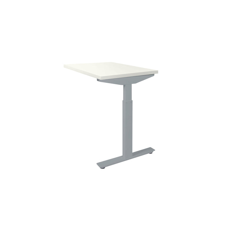 Ergonomisch verstelbaar verlengstuk bureau met wit blad en grijs frame, modulair ontwerp. - Verlengstuk voor OFI Bureaus OFI CONNECT - Modulaire Uitbreiding - Office Furniture Interior