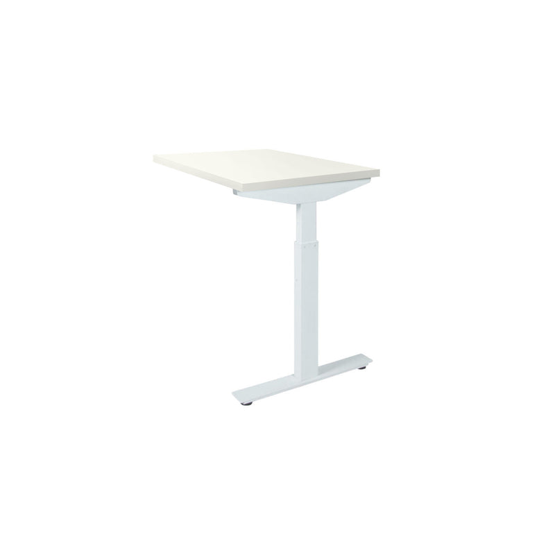 Wit ergonomisch verlengstuk voor bureau met verstelbare hoogte en stabiele metalen poten. - Verlengstuk voor OFI Bureaus OFI CONNECT - Modulaire Uitbreiding - Office Furniture Interior