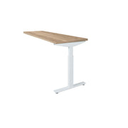 Ergonomisch verlengstuk bureau met wit metalen onderstel en licht houten blad. - Verlengstuk voor OFI Bureaus OFI CONNECT - Modulaire Uitbreiding - Office Furniture Interior