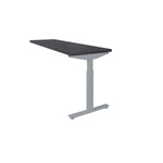 Ergonomisch zwart verlengstuk voor bureau met grijs metalen frame en verstelbare poten. - Verlengstuk voor OFI Bureaus OFI CONNECT - Modulaire Uitbreiding - Office Furniture Interior
