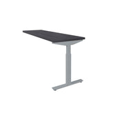 Ergonomisch zwart verlengstuk voor bureau met grijs metalen frame en verstelbare poten. - Verlengstuk voor OFI Bureaus OFI CONNECT - Modulaire Uitbreiding - Office Furniture Interior