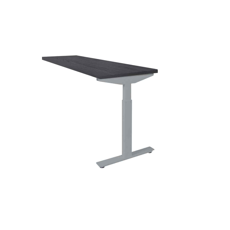 Ergonomisch zwart verlengstuk voor bureau met grijs metalen frame en verstelbare poten. - Verlengstuk voor OFI Bureaus OFI CONNECT - Modulaire Uitbreiding - Office Furniture Interior