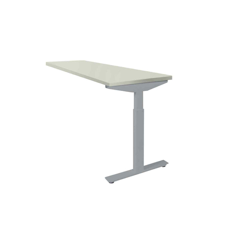 Ergonomisch verstelbaar bureaublad verlengstuk wit met grijs metalen frame, 120x60 cm. - Verlengstuk voor OFI Bureaus OFI CONNECT - Modulaire Uitbreiding - Office Furniture Interior