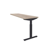 Ergonomisch verlengstuk bureau met houtkleurig blad en zwart verstelbaar onderstel. - Verlengstuk voor OFI Bureaus OFI CONNECT - Modulaire Uitbreiding - Office Furniture Interior