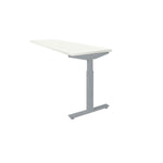Ergonomisch wit bureau verlengstuk met grijs metalen frame en verstelbare hoogte. - Verlengstuk voor OFI Bureaus OFI CONNECT - Modulaire Uitbreiding - Office Furniture Interior