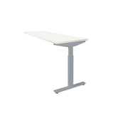 Ergonomisch wit bureau verlengstuk met grijs metalen frame en verstelbare hoogte. - Verlengstuk voor OFI Bureaus OFI CONNECT - Modulaire Uitbreiding - Office Furniture Interior