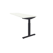 Ergonomisch wit bureaublad met zwart metalen onderstel en verstelbare hoogte. - Verlengstuk voor OFI Bureaus OFI CONNECT - Modulaire Uitbreiding - Office Furniture Interior