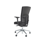 Ergonomische zwarte bureaustoel met mesh rugleuning en verstelbare armleuningen, chroom onderstel met wielen. - Bureaustoel OFI PRIME – Ergonomisch NPR 1813 - Office Furniture Interior