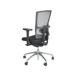 Ergonomische bureaustoel met ademende grijze mesh rugleuning en verstelbare armleuningen. - Bureaustoel OFI FLEX – Ergonomisch NPR 1813 - Office Furniture Interior