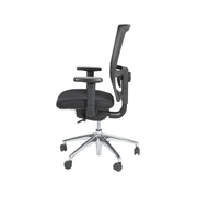Ergonomische bureaustoel met zwarte mesh rugleuning en chromen onderstel. - Bureaustoel OFI FLEX – Ergonomisch NPR 1813 - Office Furniture Interior
