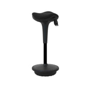 Ergonomische zwarte zit-stahulp met zadelzitting en ronde stabiele basis. - Zit-stahulp / Kruk OFI RISE – Ergonomisch - Office Furniture Interior
